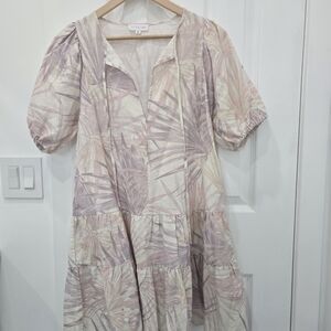 Little Lies Pastel Leaf Print Dress